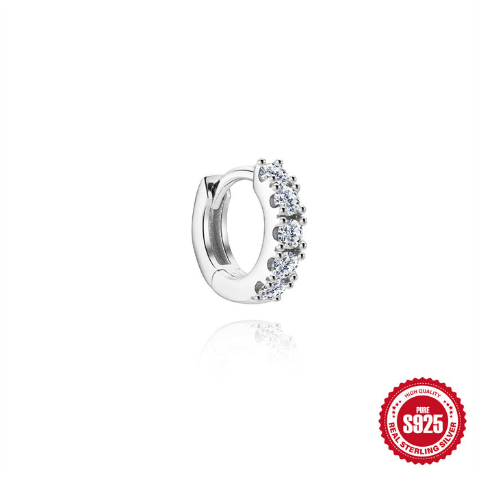 Wholesale Minimalist Ins-Style Stacked S925 Sterling Silver Basic Marquise Star Moissanite Geometric Cartilage Earrings Ear Clips