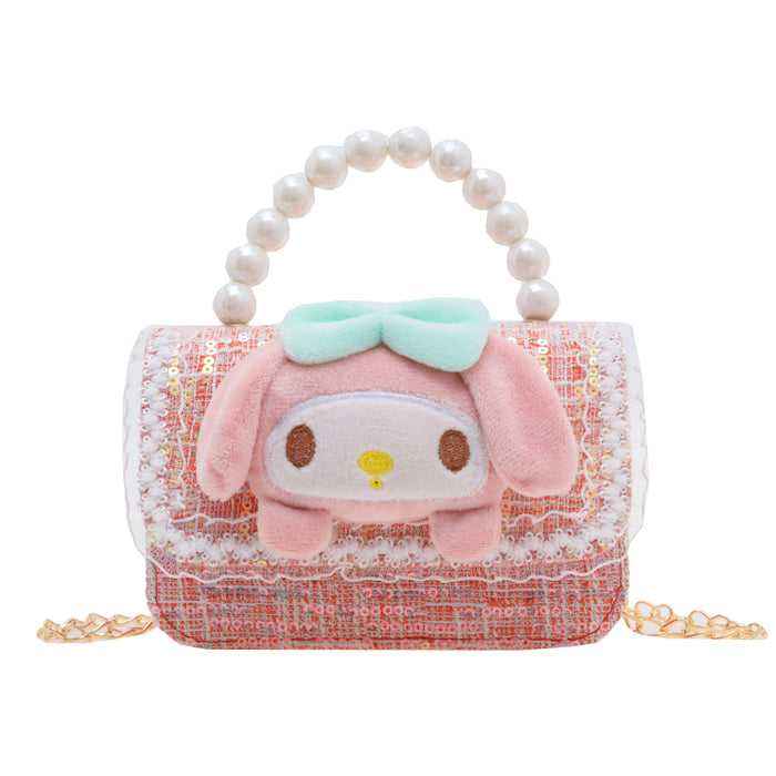 Wholesale PU Sequin Children's Accessories Bag Pearl Portable Shoulder Crossbody Bag JDC-SD-GM004