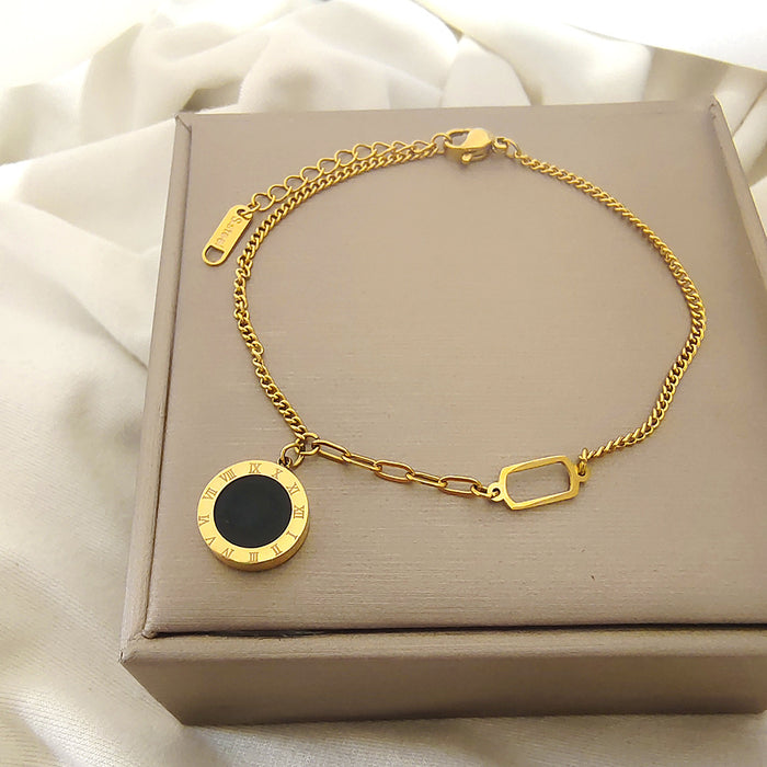 Wholesale Small gold bar necklace pendant, titanium steel square, light luxury