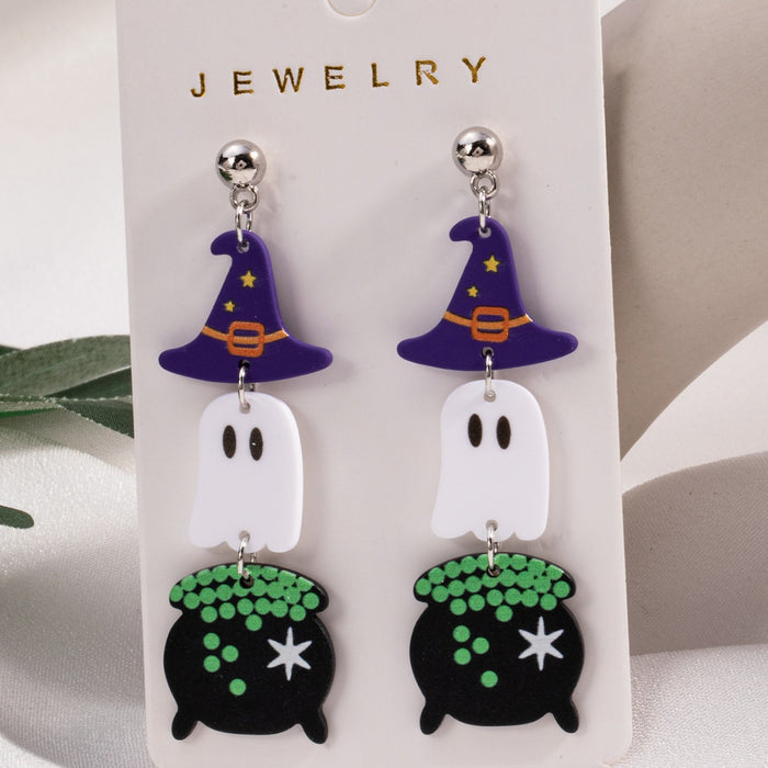 Wholesale  Earrings Collection Cute Cartoon Fun Ghost Pumpkin Skull Earrings
