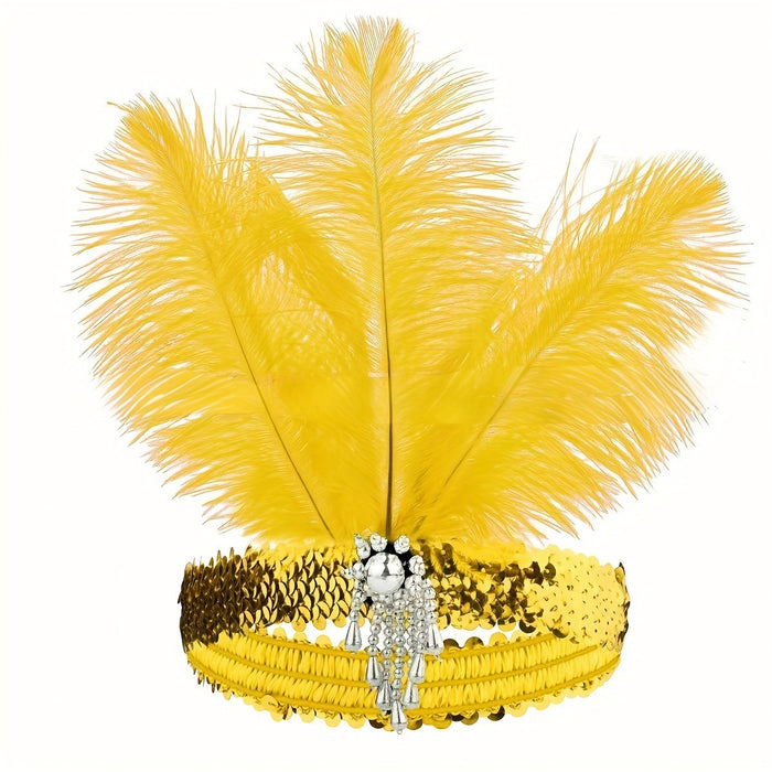 Wholesale Purple Feather Headband 1920S Gatsby Style Hair Accessory For Masquerade Party
