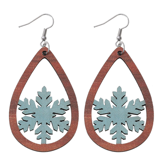 Wholesale Winter Snowflake Earrings Hollow Double-Sided Earrings