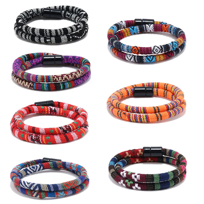 Wholesale Ethnic Style Men and Women Bracelet Colorful Fabric JDC-BT-XH028