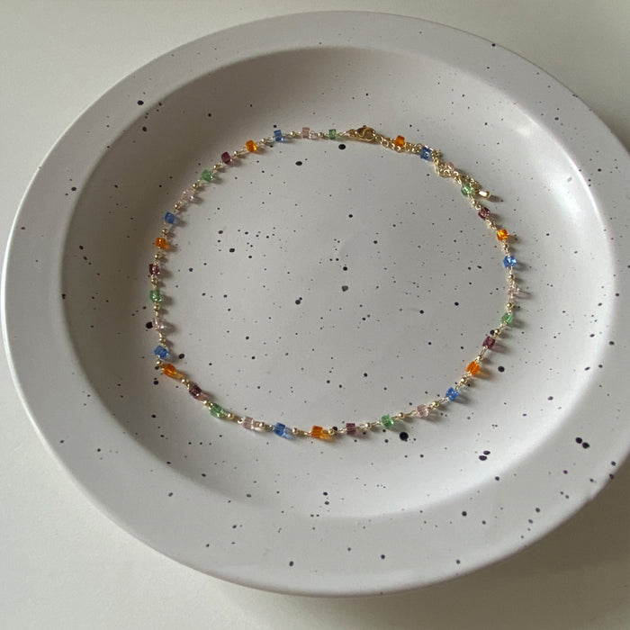 Wholesale Fresh Color Beaded Necklace Collar Chain Distinctive Simple Necklace Jewelry