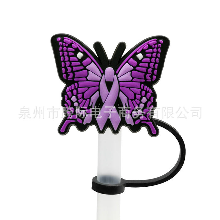 Wholesale 10pcs Silicone Butterfly Style Straw Cover JDC-SCR-KuaJ009