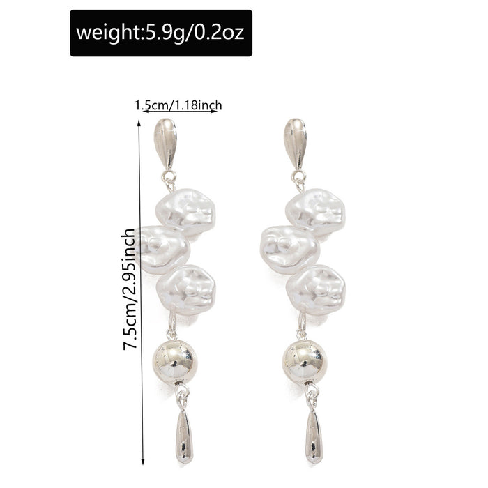 Wholesale Irregular pearl earrings with a light luxury and high-end feel, water droplets, sweet simplicity, and versatile earrings