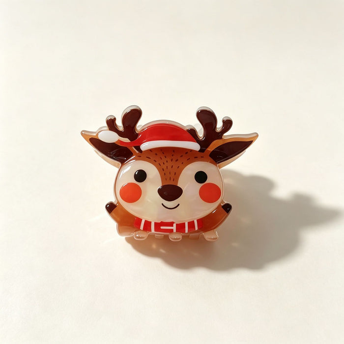 Wholesale Christmas PVC Shark Claw Hair Clip Cute Deer Snowman Design Women S Everyday Hair Accessory Boutique Resale Gift