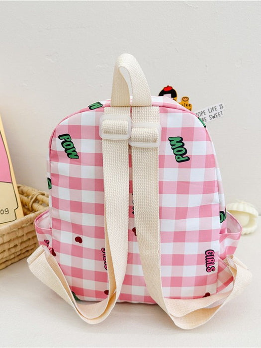 Wholesale Cartoon Cute Children' s Plaid Backpack Bags