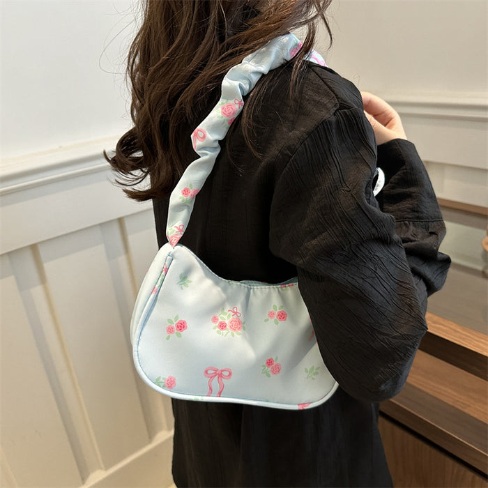 Wholesale Ruched Floral Underarm Shoulder Bag