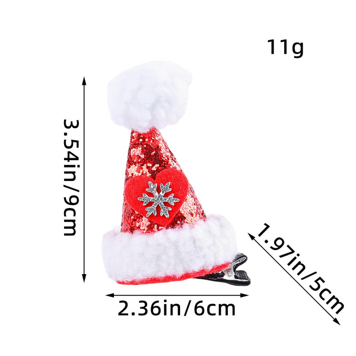 Wholesale Cute Christmas Hat Hairpins for Sequin Hat Duckbill Clip Cartoon Hairpins Headdress Christmas Hairpins