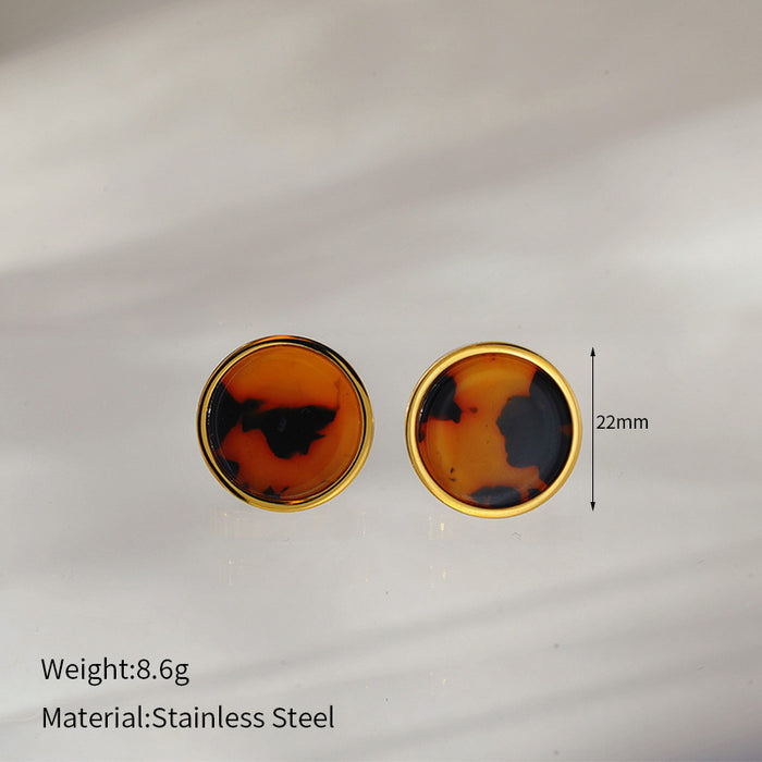 Wholesale  geometric leopard stainless steel earrings