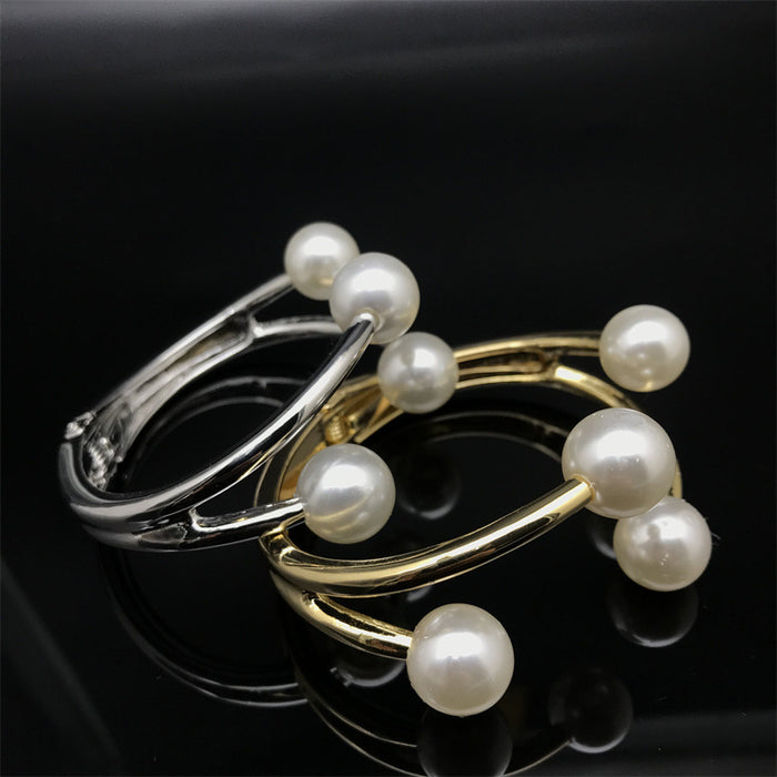 Wholesale Alloy Pearl Open Bracelet JDC-BT-FaX003