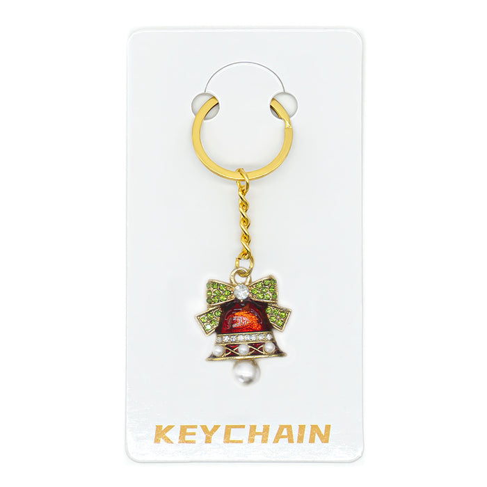 Wholesale Cartoon Christmas Metal Keychain Bag Charm Cute Holiday Gift Accessory