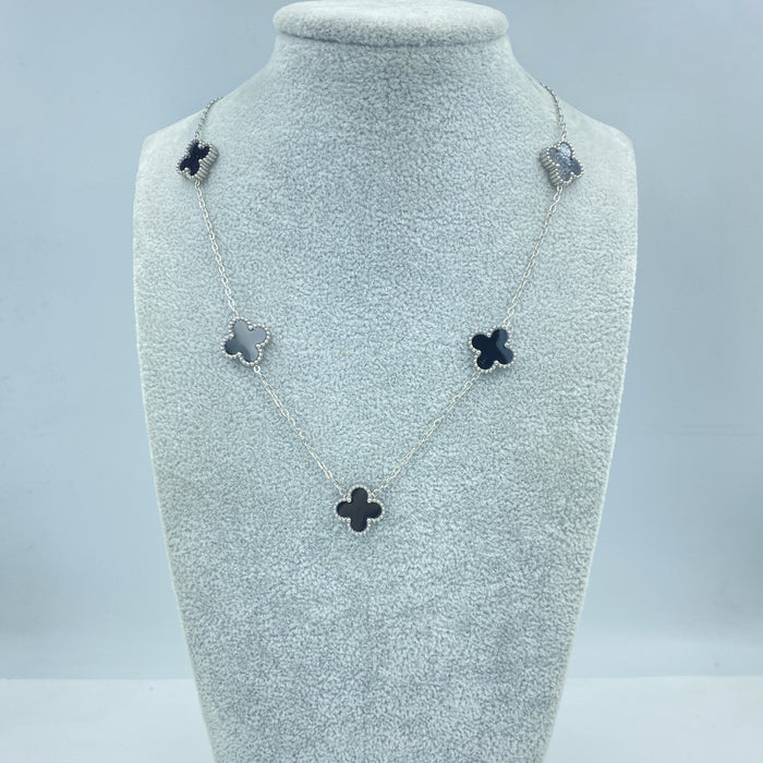 Wholesale 13MM titanium steel 5-link necklace  four-leaf clover necklace