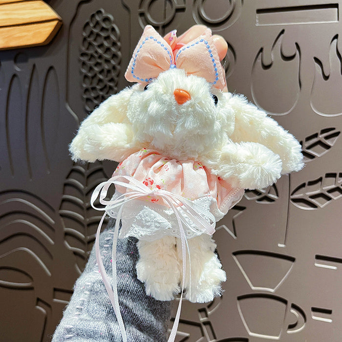 Wholesale Creative Plush Princess Skirt Long Ear Rabbit Keychain Cartoon Cute Bag Pendant Gift