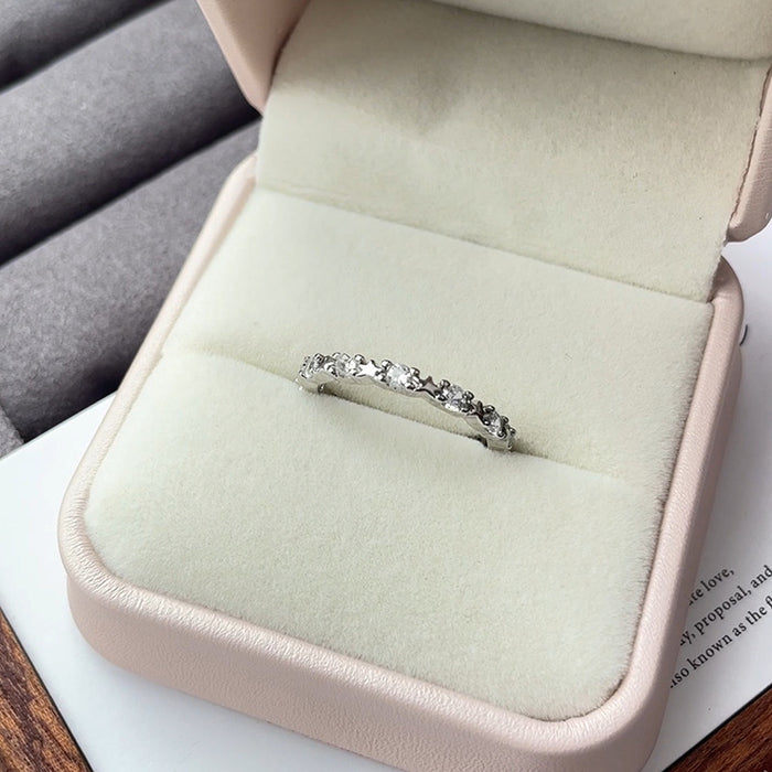 Wholesale Zircon ring simple, niche, light luxury ring with adjustable opening for index finger ring