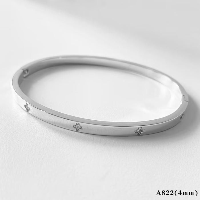 Wholesale Fashion Heart Shaped Irregular Texture Stackable Bracelet Set Stainless Steel Electroplated Women S Jewelry Accessory Everyday Wear