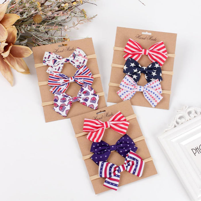 Wholesale 50PCS Independence Day Bow Children's Headband JDC-HD-XiuG004