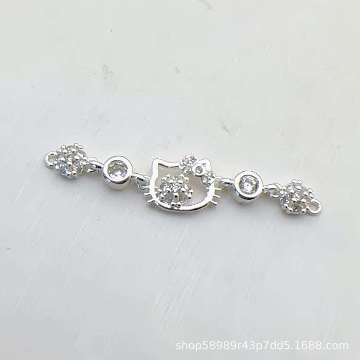 Wholesale Butterfly Moon Zircon Gold Electroplated Copper Beaded Bracelet MOQ≥3