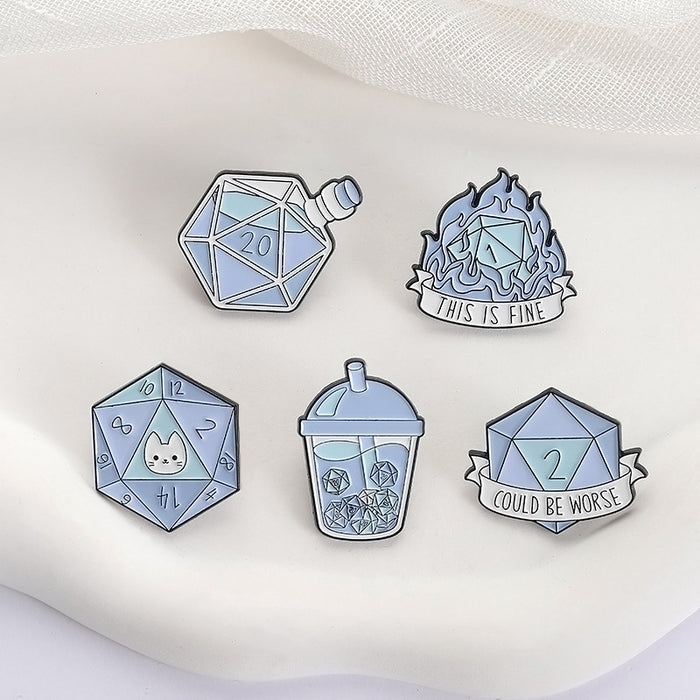 Wholesale Dice Dragon Brooch Trendy Anime Style Metal Badge Chic Fashion Accessory