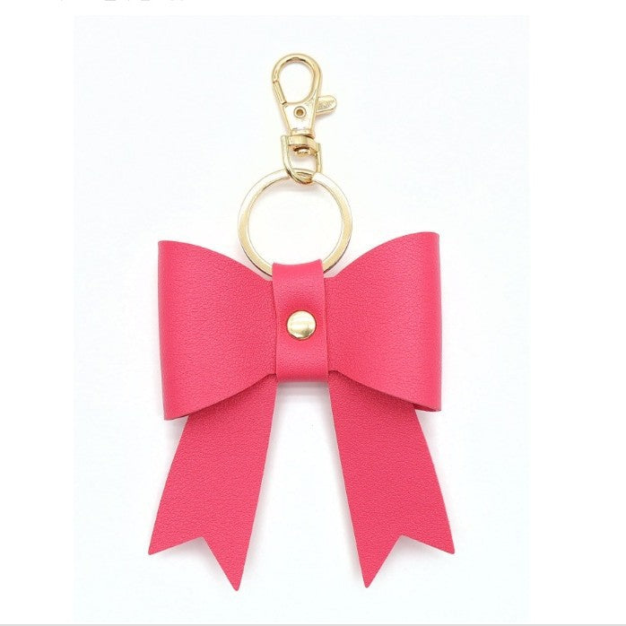 Wholesale Simple leather bow shape key chain bag pendant accessories
