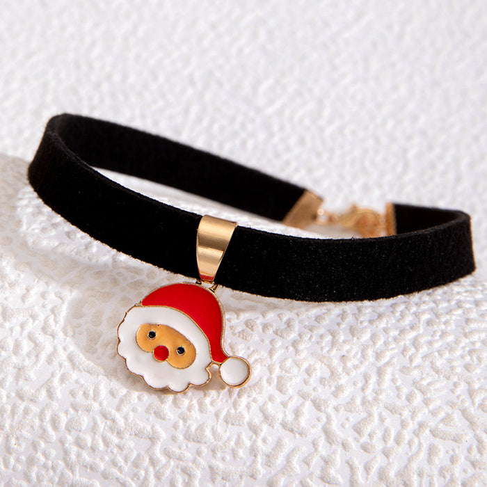 Wholesale Alloy Christmas Santa Snowman Pendant Necklace Fashion Jewelry Accessory Gift MOQ≥2