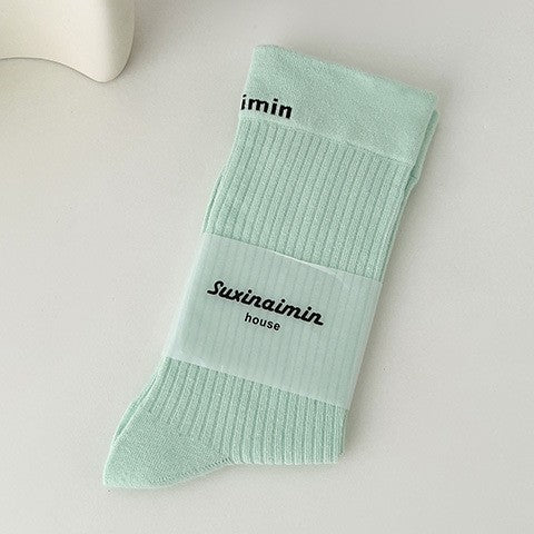 Wholesale Socks Versatile Letter Breathable Sweat Absorbing Thin Stacking Socks