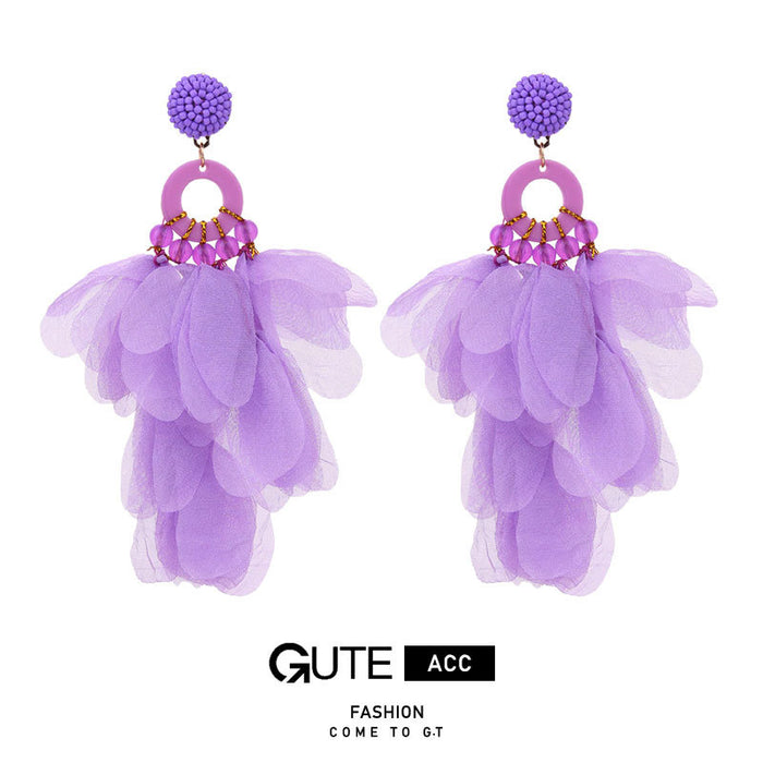 Wholesale Handmade Fabric Floral Earrings for Women JDC-ES-Gute061