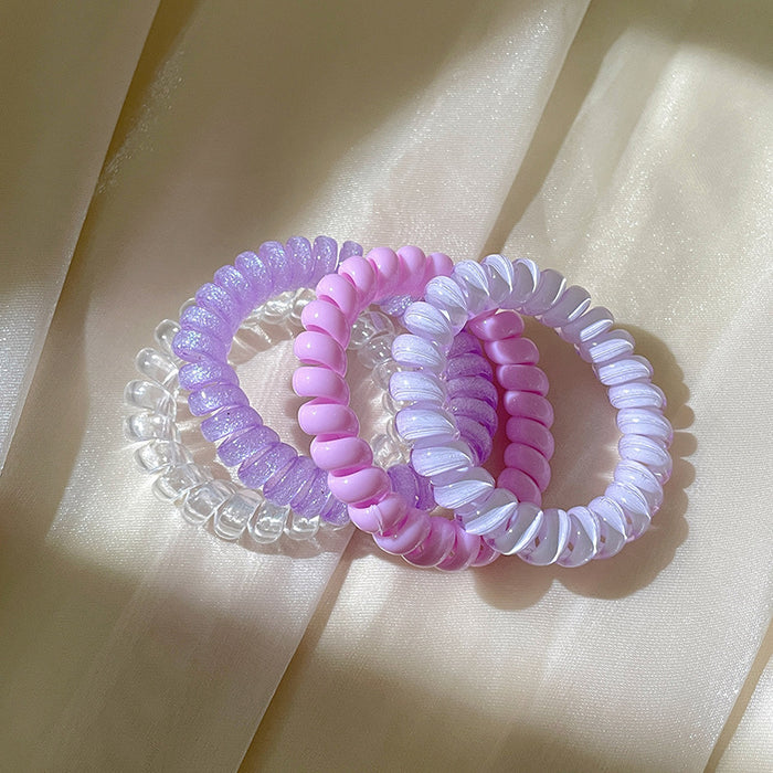 Wholesale Summer Gradual Color Telephone Line Hair Rope Girl's Hair Rope High Elastic Ball Hair Band Rubber Band Headwear