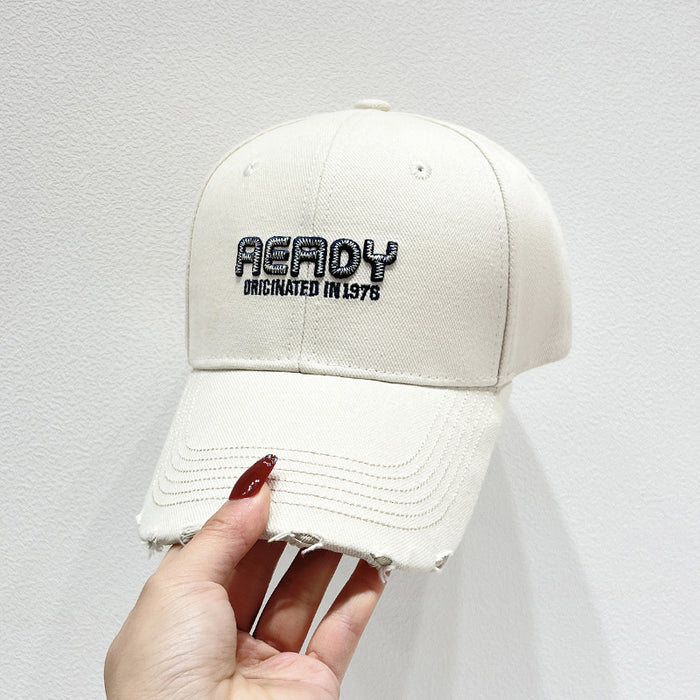 Wholesale Embroidered letters, perforated hardtop baseball cap, versatile street duckbill cap