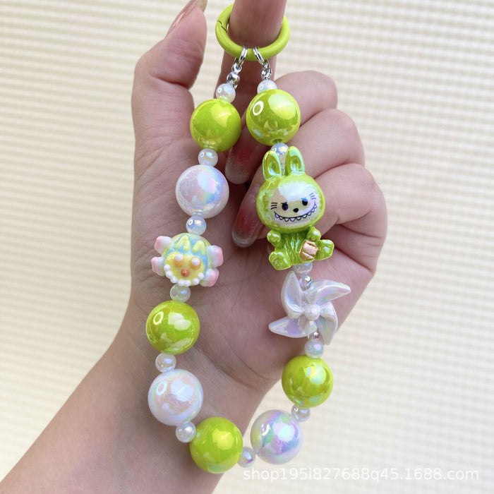Wholesale Cartoon windmill hand-painted beads mobile phone chain bag decoration pendant accessories mobile phone chain
