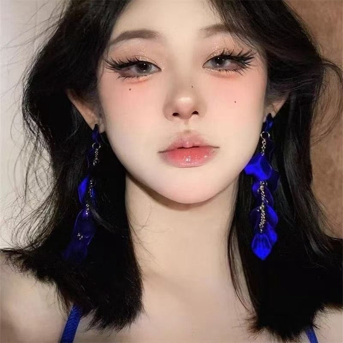 Wholesale Holiday style sunflower earrings exaggerated women' s seaside travel photo earrings