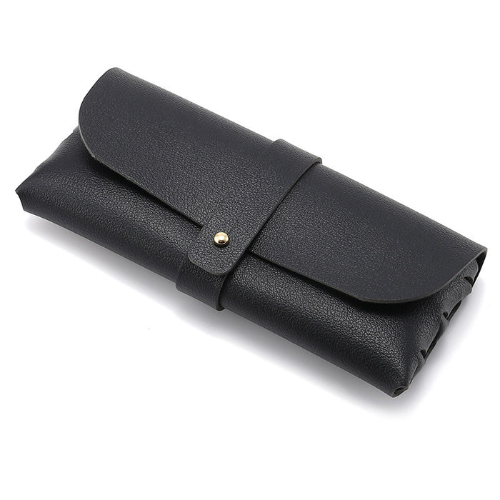Wholesale Sunglasses PU leather box soft bag Sunglasses box fashionable black handheld portable glasses box