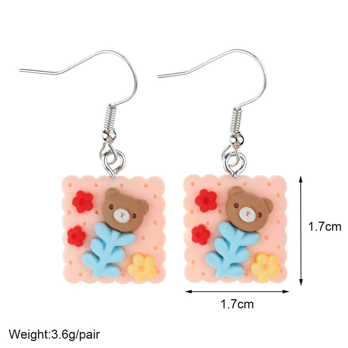 Wholesale Cartoon Simulation Biscuit Earrings JDC-ES-NiQing068