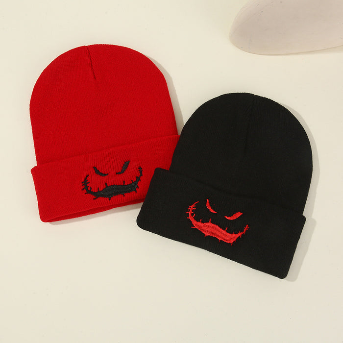 Wholesale Christmas Eve Knitted Hat Knitted Hat  Ghost Face Hat Green Cold Hat