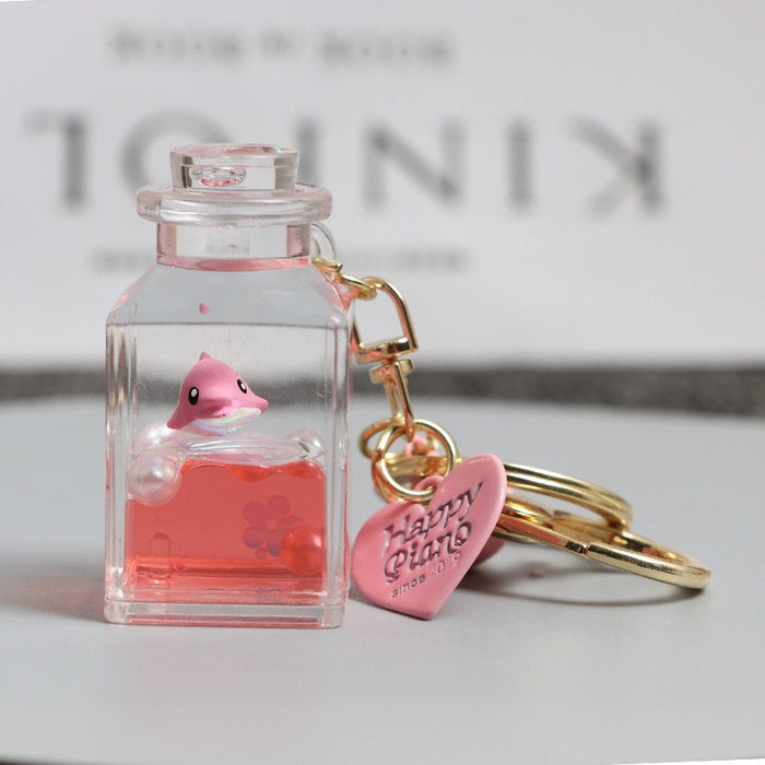 Wholesale Acrylic Floating Small Goldfish Drift Bottle Keychain JDC-KC-RunX018