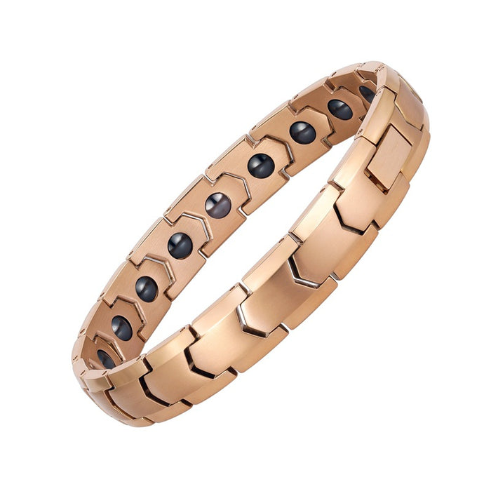 Wholesale Simple stainless steel gold-plated high-end magnetic titanium steel bracelet