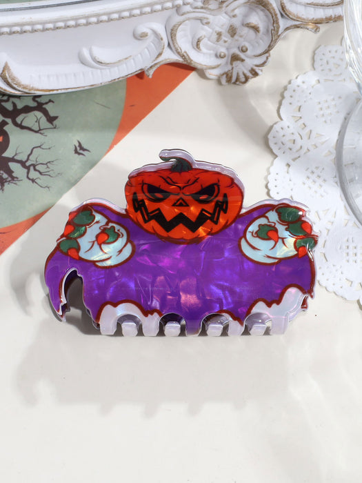 Wholesale  Acrylic Hair Claw Clip For Women Creative Pumpkin Ghost Bat Shark Design Fashion Accessory Resale