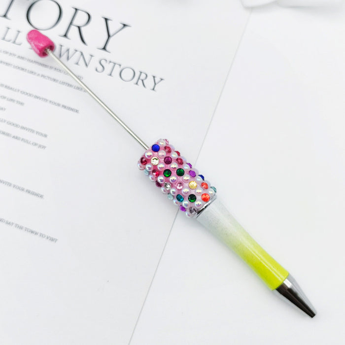 Wholesale Beadable Pens Gradient Color Candy Applied Diamond Pearl Beadable Pen JDC-PN-ShuY008