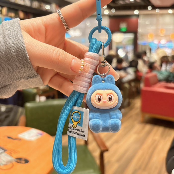Wholesale Flocking Resin Keychain Cute Hand Rope Doll Pendant Bag Pendant Gift