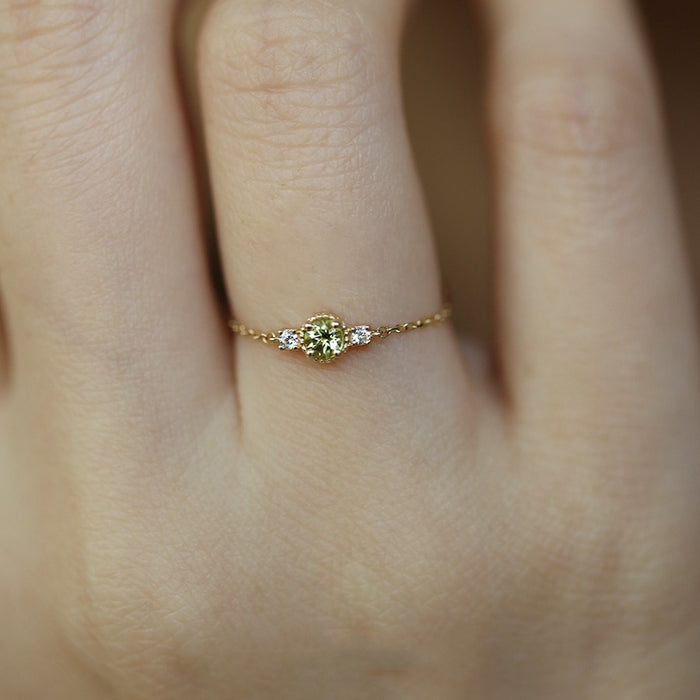 Wholesale Olive adjustable chain pure silver ring, niche high-end accessory