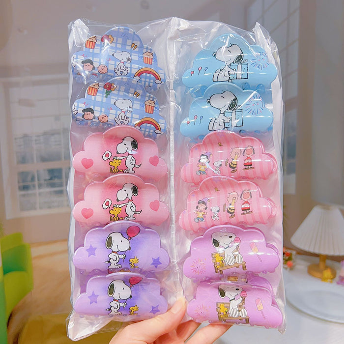 Wholesale 12 pcs Cute cloud-shaped plastic shark clip hair clips