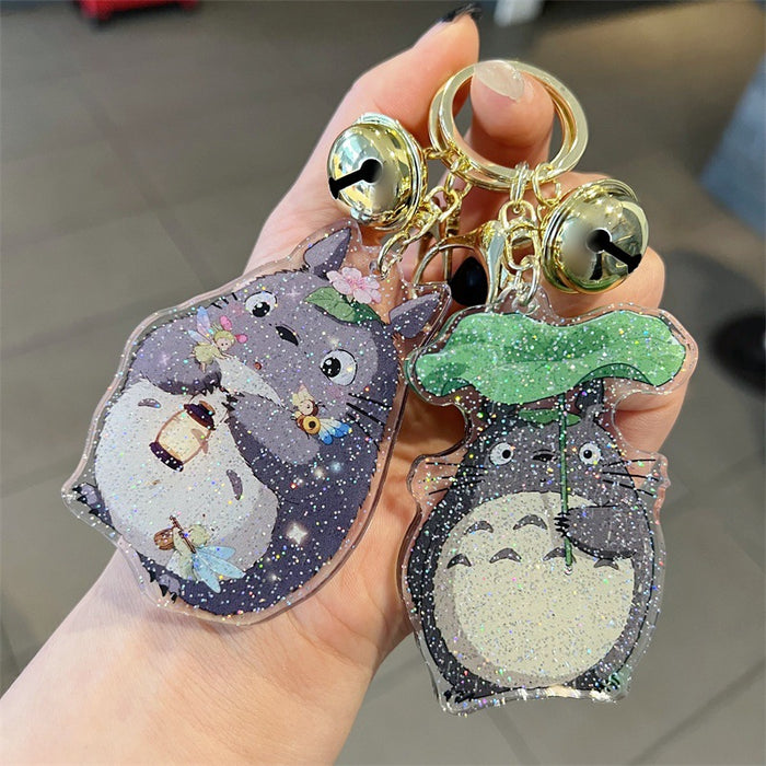 Wholesale 5pcs Cute Cartoon Double-Sided Acrylic Keychains with Glitter