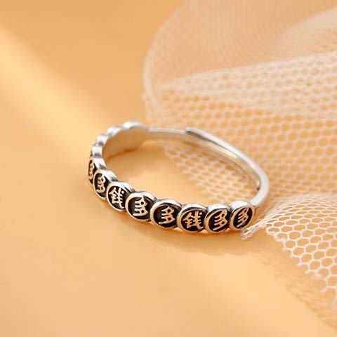 Wholesale Small niche coin ring, female fashion personality design ring, light luxury, versatile, high-end, open mouth food ring
