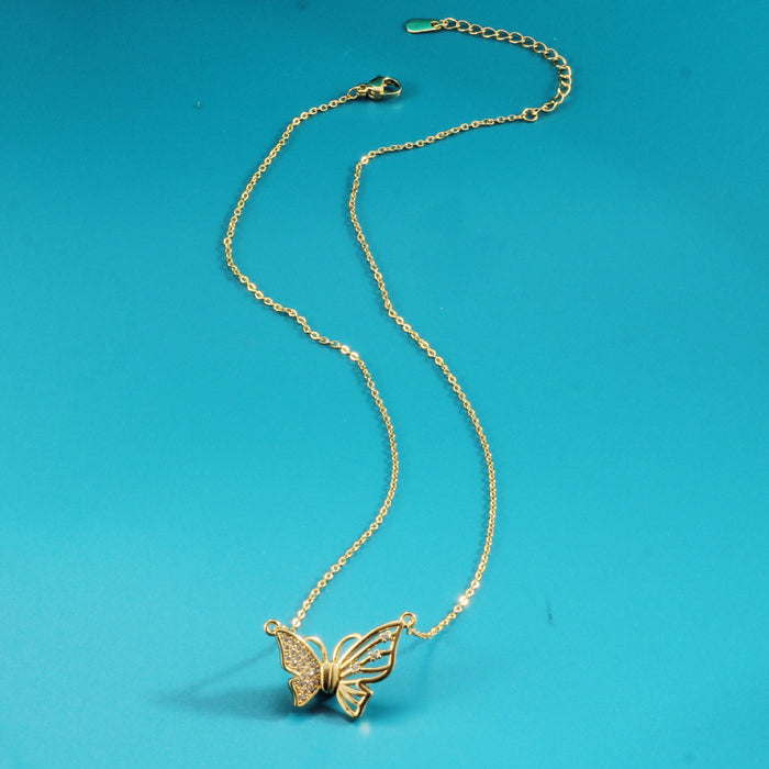 Wholesale Diamond Magnetic Butterfly Necklace Clavicle Chain Elegant Personalized Necklace Chain