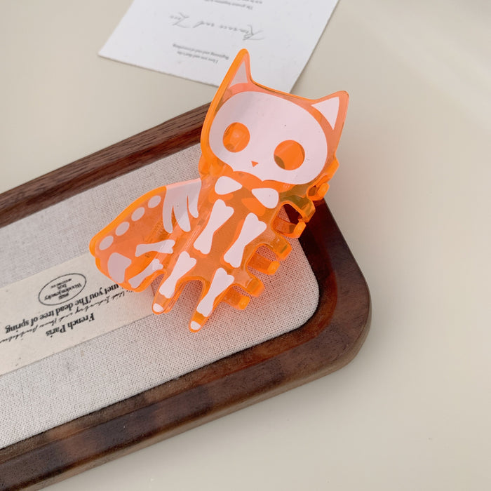 Wholesale Trendy  Cat Skull Acrylic Hair Claw Clip For Party Fashion Accessory