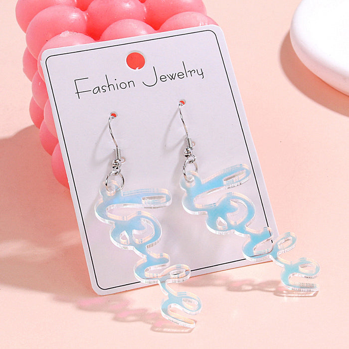 Wholesale Valentine' s Day Earrings Series English Letters Acrylic Romantic Love Colorful Earrings