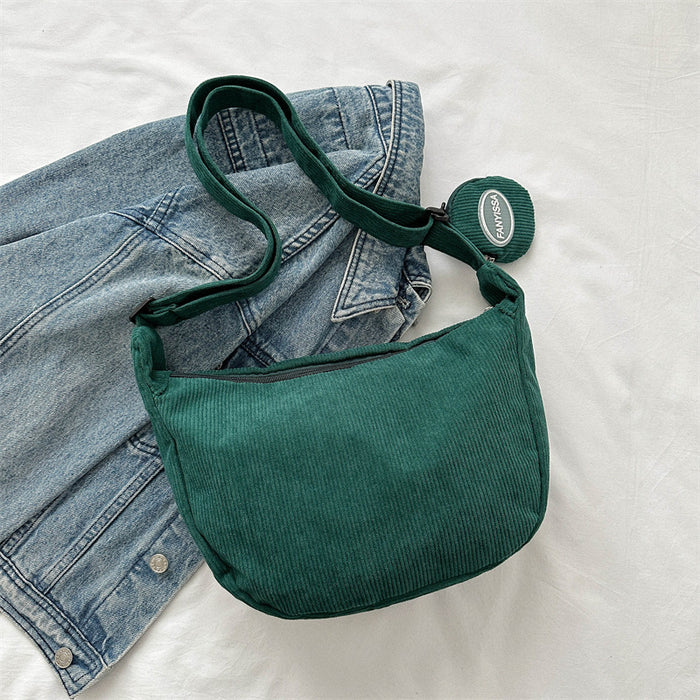 Wholesale New shoulder bag, corduroy, versatile for commuting, large capacity crossbody bag