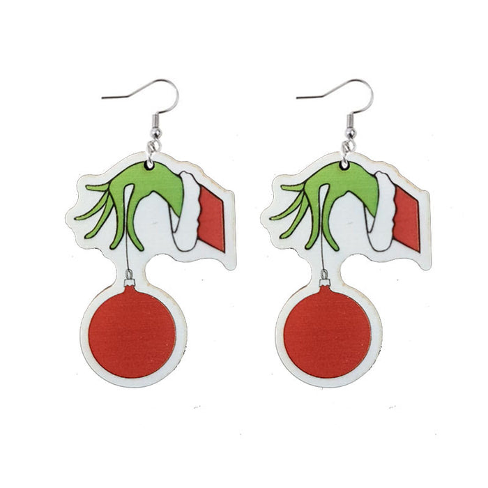 Wholesale Christmas Acrylic Wooden Fashion Earrings JDC-ES-YiY005