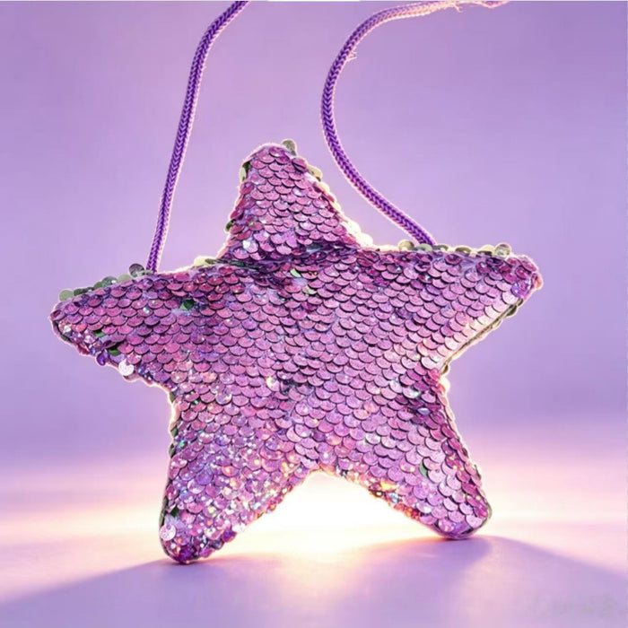 Wholesale Chic Sequined Star Coin Purse Polyester Wallet for Kids Everyday Use Resale